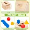 Adena Montessori Coin Box,3 in 1 Object Permanence Box Toys for 1 Year Old Baby Coins,Wooden Montessori Ball Drop Toys Developmental Toys for 6-12 Month Infant Toys,Triangle Ball Round Shapes view 4