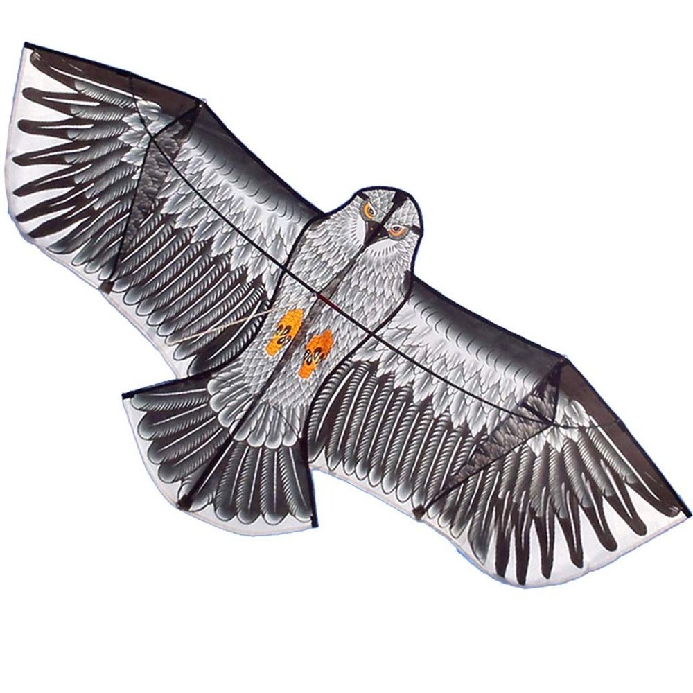 ZYCSKTL Flyer Kite,Large Adult Eagle-Shaped Kite in The Park, The Solid Resin Rod Supports The Flying Kite, Large-Scale Entertainment (Color : Gray, Size : 7.9ft+2297ft line A)