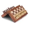 Ajuny Magnetic Travel Chess Set - Handcrafted Acacia Wood, Foldable Board with Elegant Storage Ages view 2
