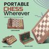 Ajuny Magnetic Travel Chess Set - Handcrafted Acacia Wood, Foldable Board with Elegant Storage Ages view 3