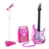 Willbebest Kids Karaoke Microphone & Guitar Set - Electric Guitar with Microphone Amplifier for Boys & Girls (Pink) view 1