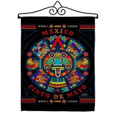 Angeleno Heritage Cinco de Mayo Feliz Garden Flag Set Wall Hanger Summer Party Cactus Pinata Sombrero Mexican Fiesta Outdoor Small Decorative Gift Yard House Banner Made in USA 13 X 18.5