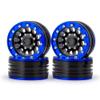 Aluminum Alloy 1.9" Beadlock Wheel Rims for 1/10 RC Axial SCX10 Tamiya CC01 D90 D110 TF2, 4Pcs (Blue & Black) view 1