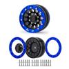Aluminum Alloy 1.9" Beadlock Wheel Rims for 1/10 RC Axial SCX10 Tamiya CC01 D90 D110 TF2, 4Pcs (Blue & Black) view 3