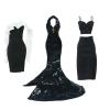 BJDBUS Limited Edition 3 Set Black Doll Wedding Dresses Accessories for 11.5 inch Girl Doll Princess Clothing, Gown, Skirt, Stuffs Add in Wardrobe view 1