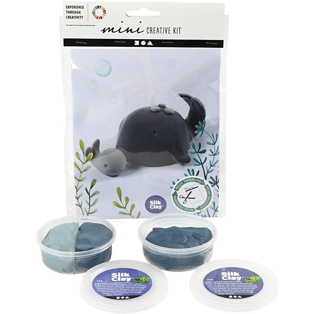 Creativ Company Recycling Mini Creative Kit - Underwater World/Sustainability - Whale and Calf Design - Product Packaging Included