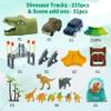 IQKidz Dinosaur World Race Track Toys - 216pcs Flexible Track Playset with 1 Dinosaur Car, 1 Race Car, 6 Dino Toys, for Kids 3 4 5 6 Year & Up Old (Boys and Girls) view 2