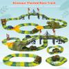 IQKidz Dinosaur World Race Track Toys - 216pcs Flexible Track Playset with 1 Dinosaur Car, 1 Race Car, 6 Dino Toys, for Kids 3 4 5 6 Year & Up Old (Boys and Girls) view 3