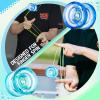 MAGICYOYO K2 Crystal Yoyo Pack of 3, Responsive Yo Yo for Kids, Professional Dual Purpose Yo-yos Replacement Unresponsive Bearing for Adults/Advanced+18 Strings+Accessory Kit(Green+Blue+Orange) view 2
