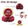 2025 Graduation Party Decorations Class of 2025 Congrats Grad Honeycomb Centerpieces Congratulate Graduation Table Toppers for Graduation Party Favor Supplies Maroon 8Pcs view 3