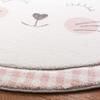SAFAVIEH Carousel Kids Collection 8' Round Pink/Grey CRK134P Cat Non-Shedding Nursery Playroom Area Rug view 2