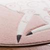 SAFAVIEH Carousel Kids Collection 8' Round Pink/Ivory CRK163P Unicorn Non-Shedding Nursery Playroom Area Rug view 2