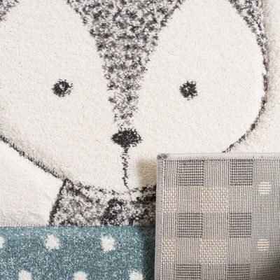 SAFAVIEH Carousel Kids Collection Area Rug - 10' x 14', Grey & Ivory, Animal Design, Non-Shedding & Easy Care, Ideal for High Traffic Areas for Boys & Girls in Playroom, Nursery, Bedroom (CRK188B)