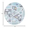 SAFAVIEH Carousel Kids Collection Area Rug - 8' Round, Grey & Light Blue, Non-Shedding & Easy Care, Ideal for High Traffic Areas for Boys & Girls in Playroom, Nursery, Bedroom (CRK193F) view 2