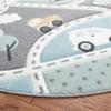 SAFAVIEH Carousel Kids Collection Area Rug - 8' Round, Grey & Light Blue, Non-Shedding & Easy Care, Ideal for High Traffic Areas for Boys & Girls in Playroom, Nursery, Bedroom (CRK193F) view 3