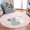 SAFAVIEH Carousel Kids Collection Area Rug - 8' Round, Pink & White, Koala Design, Non-Shedding & Easy Care, Ideal for High Traffic Areas for Boys & Girls in Playroom, Nursery, Bedroom (CRK195U) view 1