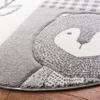 SAFAVIEH Carousel Kids Collection 8' Round Grey/Ivory CRK188B Animal Non-Shedding Nursery Playroom Area Rug view 2