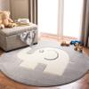 SAFAVIEH Carousel Kids Collection 8' Round Grey/Ivory CRK165B Elephant Non-Shedding Nursery Playroom Area Rug view 1