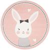 SAFAVIEH Carousel Kids Collection Area Rug - 8' Round, Pink & Ivory, Bunny Design, Non-Shedding & Easy Care, Ideal for High Traffic Areas for Boys & Girls in Playroom, Nursery, Bedroom (CRK166P) view 3