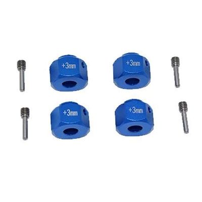 AXIAL Racing SCX10 III JEEP WRANGLER Aluminum Wheel Hex Adapters +3mm - 8pc - GPM SCX3010/+3M [SCX3010/+3M]