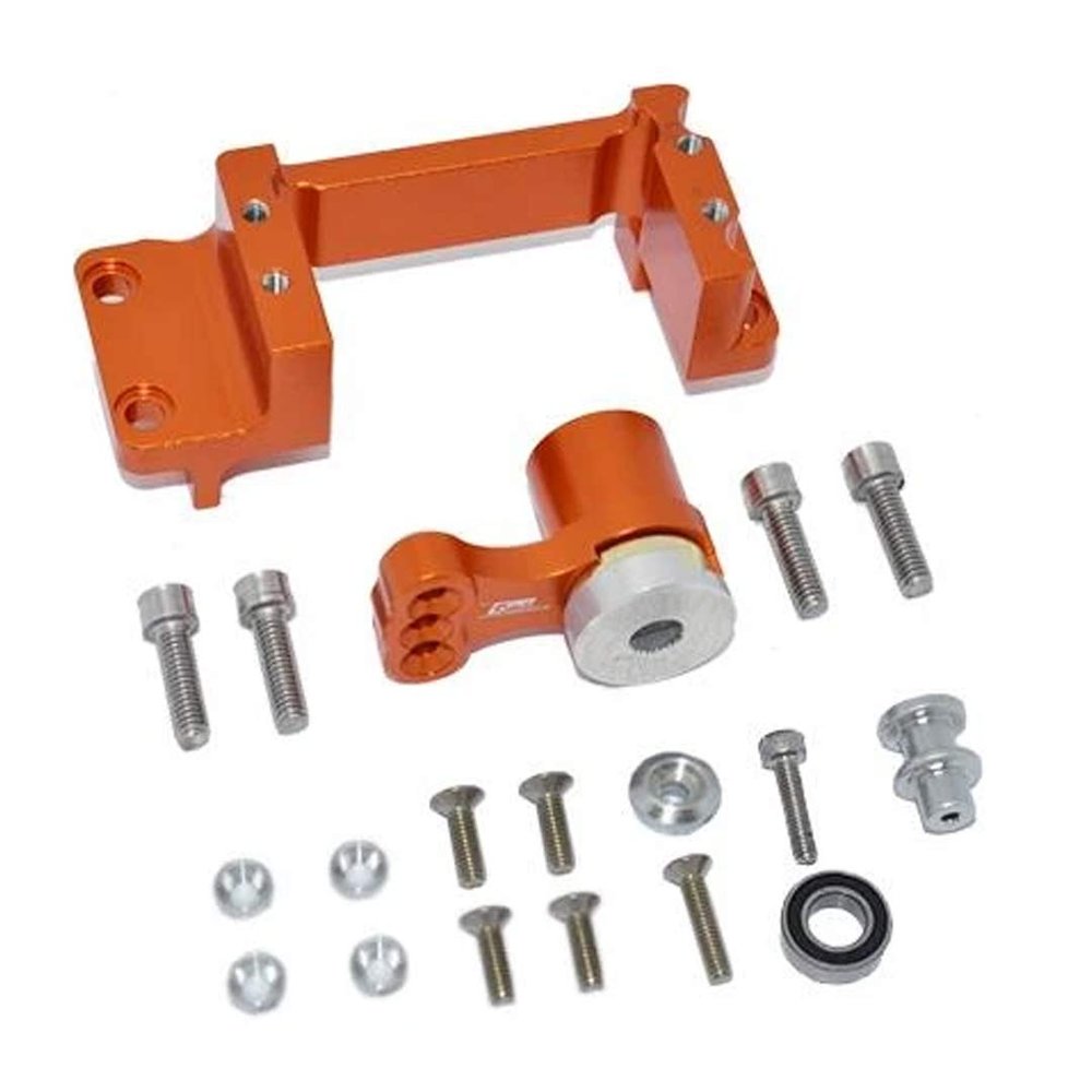 GPM Alum Servo Mount +25T/ Horn w/Built-in Spring Orange : KRATON/Outcast 8S BLX
