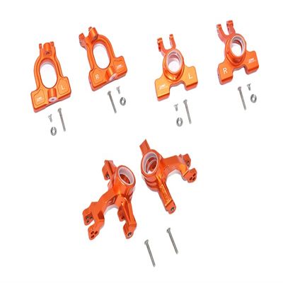GPM Alum Front C-Hubs + Front & Rear Knuckle Arms Orange : 1/10 Kraton 4S BLX