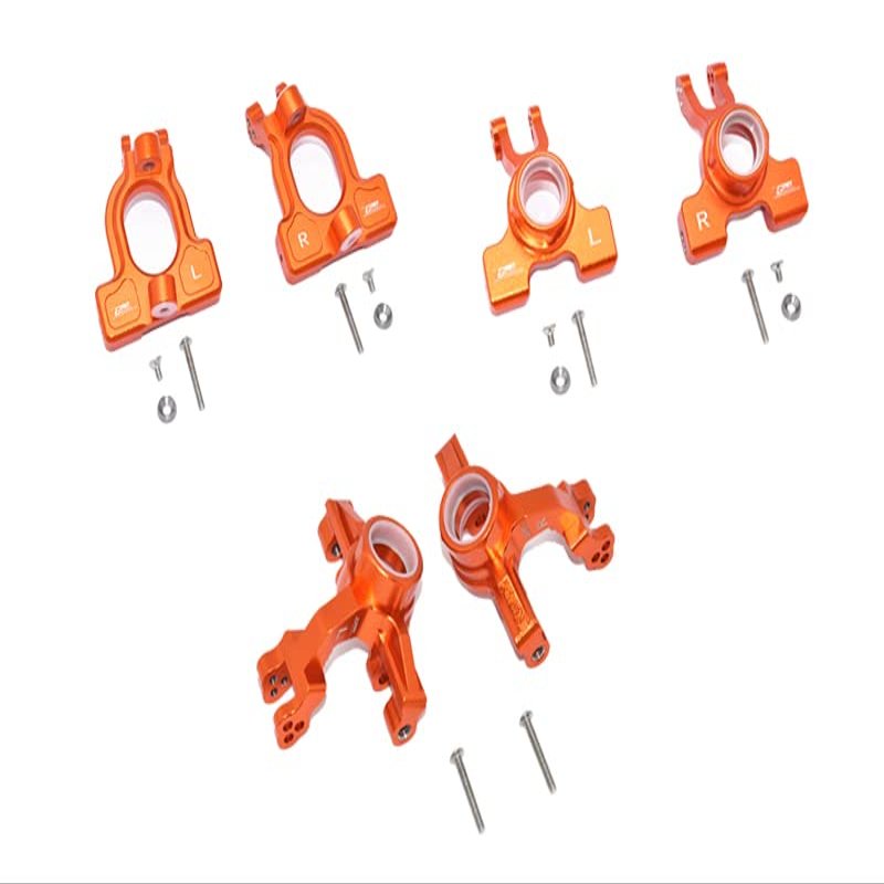 GPM Alum Front C-Hubs + Front & Rear Knuckle Arms Orange : 1/10 Kraton 4S BLX