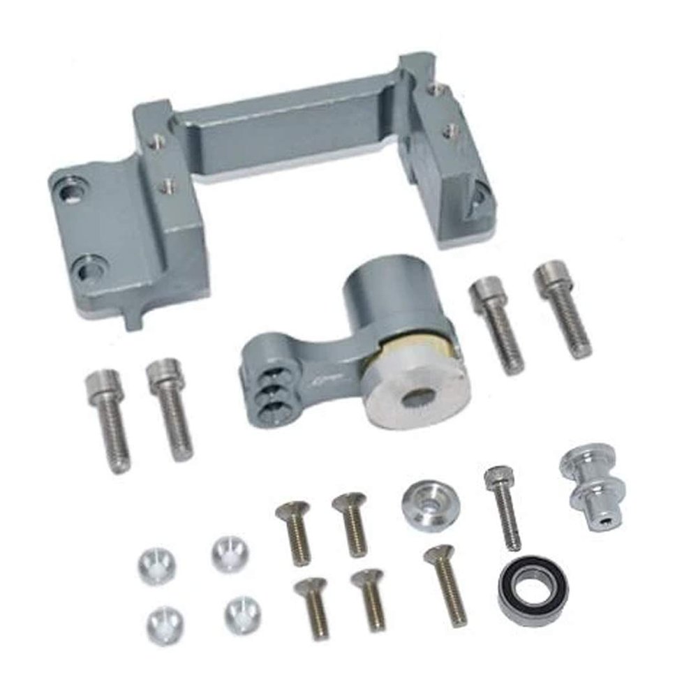 GPM Alum Servo Mount +25T/ Horn w/Built-in Spring Grey : KRATON/Outcast 8S BLX