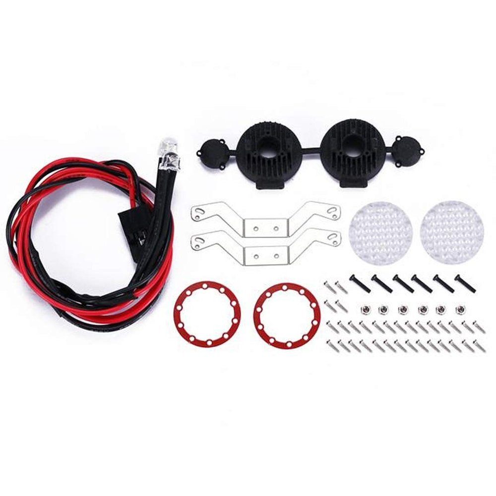 GPM R/C Scale Accessories Bumper Spotlight Red : SCX10 II/III/TRX-4/6