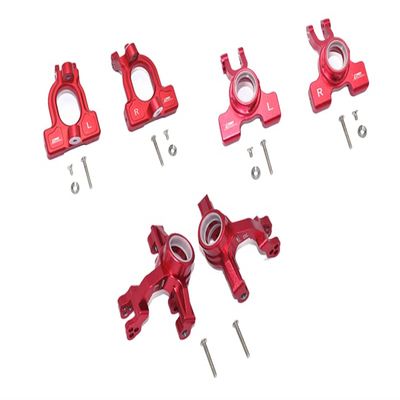 GPM Alum Front C-Hubs + Front & Rear Knuckle Arms Red : 1/10 Kraton 4S BLX