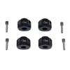 GPM Alum Wheel Hex Adapters +3mm Black : SCX10 III Jeep Wrangler/Capra 1.9 view 1