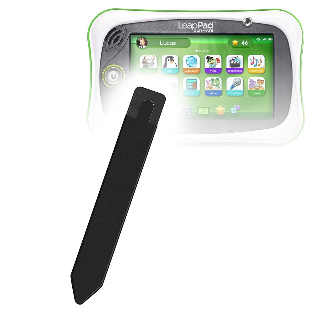 BoxWave Stylus Pouch Compatible with Leapfrog LeapPad Ultimate - Stylus PortaPouch, Pen Stylii Holder Carrier Portable Self-Adhesive - Jet Black