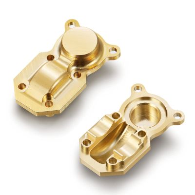 Que-T Brass Axle Diff Cover Front Rear Diff Housing Upgrade for 1/24 Axial SCX24 Deadbolt C10 JLU CRC B-17 AXI00005 AXI00006 RC Car