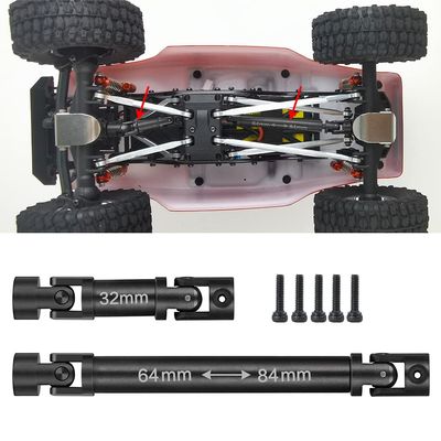 1Pair SCX24 Drive Shaft Steel Front Rear Center Drive Shaft for 1/24 Axial SCX24 AXI90081 RC Crawler Car(64+32mm)
