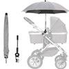 Baby Stroller Parasol, Universal Umbrella with Clamp, 360 Degree Adjustable UV Protection Stroller Sun Shade, Waterproof Umbrella for Trolley, Bike, Wheelchair, Beach Chair view 1