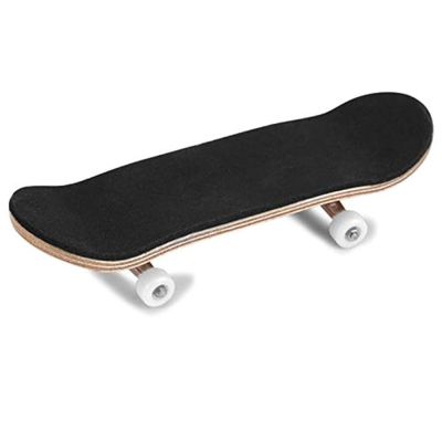 HURRISE Mini Finger Skateboard, Wooden Fingerboard with Ball Bearings, Light Brown, Sport Training Props, 1 Pack