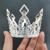 Mini Crown Cake Topper Crystal Headpiece Tiara Rhinestone Crown Cake Decoration for Wedding Birthday Baby Shower Party Favors (Silver) view 4