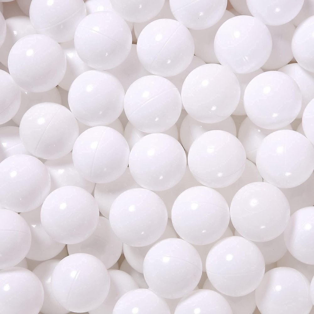 GUESVOT Ball Pit Balls for Kids, Plastic Refill 2.2 Inch Balls, 100 Pack, Bright Colors, Phthalate and BPA Free, Includes a Reusable Storage Bag with Zipper Christmas Decoration Xmas Gift(White)