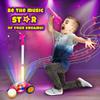 First Note USA Karaoke Machine with Stand, Sing Along Microphone for Kids, Musical Toy with Flashing Stage Lights and Pedals for Fun Sound Effects, Pink view 2