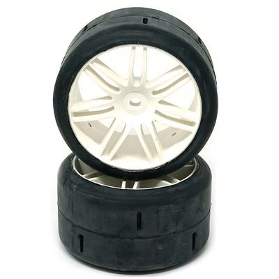 GRP GWH03-XM0 1:5 TC W03 Slick XM0 Ultrasoft Tire w/White Wheel (2)