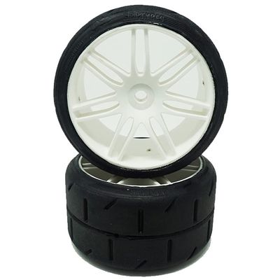 GRP GWH02-XM1 1:5 TC W02 REVO XM1 ExtraSoft Tire w/White Wheel (2)