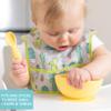 Bumkins Baby Bowl, Silicone Feeding Set with Suction for Baby and Toddler, Includes Spoon and Lid, First Feeding Set, Training Essentials for Baby Led Weaning for Babies 4 Months Up, Pineapple view 3