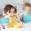 Bumkins Baby Bowl, Silicone Feeding Set with Suction for Baby and Toddler, Includes Spoon and Lid, First Feeding Set, Training Essentials for Baby Led Weaning for Babies 4 Months Up, Pineapple view 4