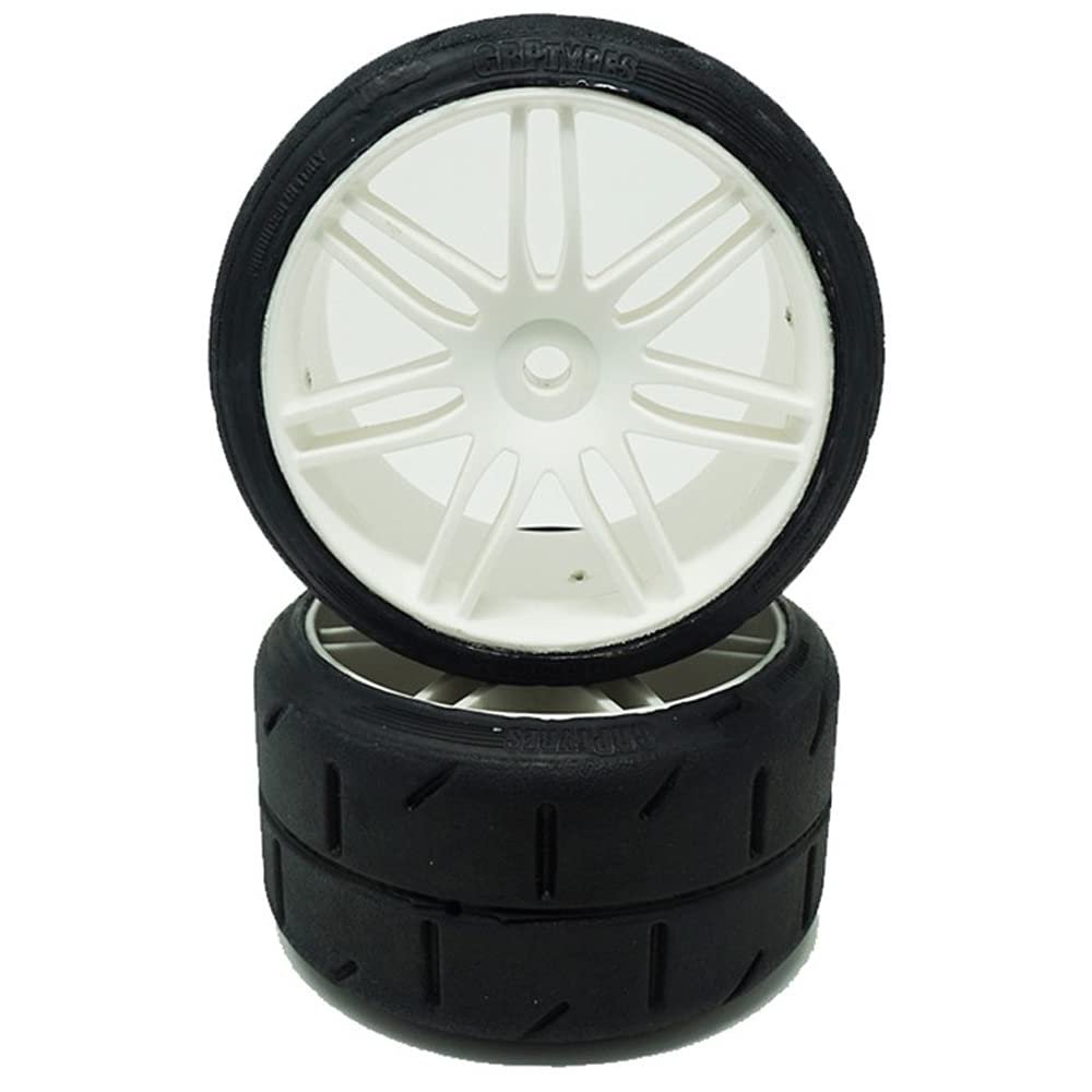GRP GWH02-XS5 1:5 TC W02 REVO XS5 Medium Tire w/White Wheel (2)