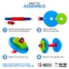 Modern Innovations Kids Weight Set (2 Pack) Toy Dumbbells, Baby Dumbbell Workout Weights, Fun Fitness and Exercise Equipment for Toddlers - Blue, Green, Red view 3