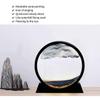 3D Dynamic Sand Art Liquid Motion, Moving Sand Art Picture Round Glass 3D Deep Sea Sandscape in Motion Display Flowing Sand Frame, Relaxing Desktop Home Office Work Decor (Blue, 7inch) view 2