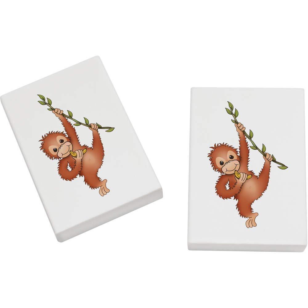 Azeeda 2 x 45mm 'Baby Orangutan' Erasers/Rubbers (ER00026785)