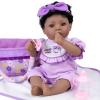 Aori Reborn Baby Dolls Black American Girl - 18" Lifelike Newborn Doll with Posable Limbs Weighted Body for Realistic Feel Handmade Collectible Gift Set Including Bassinet Outfit & Accessories view 1