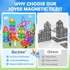 Soyee Magnetic Tiles with 2 Cars Kids Gifts Boys Toys for 3 Year Old Boys Educational Toys for Toddlers Kids Age 3-5 4-8 Car Train Building Toys view 2