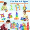Soyee Magnetic Tiles with 2 Cars Kids Gifts Boys Toys for 3 Year Old Boys Educational Toys for Toddlers Kids Age 3-5 4-8 Car Train Building Toys view 4
